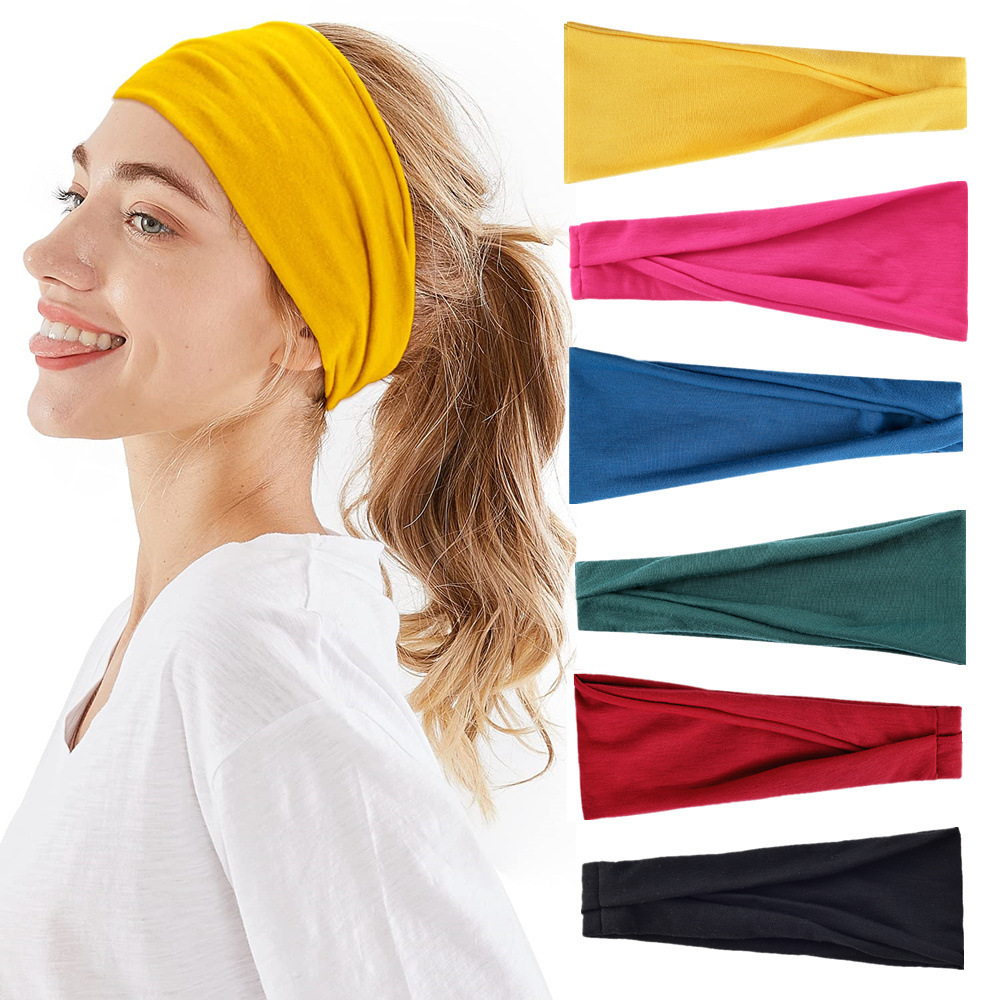 Milanaise Mesh Band - Ikat kepala olahraga Yoga warna polos,