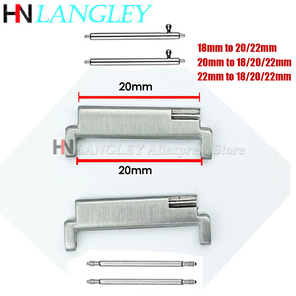 Watch Band Connector - 1 Pasang Adaptor Tali Logam 18Mm