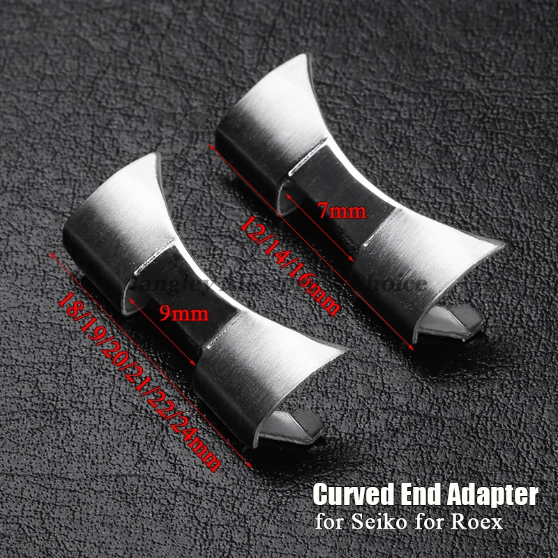 Watch Band Connector - Tautan ujung melengkung untuk adaptor baja
