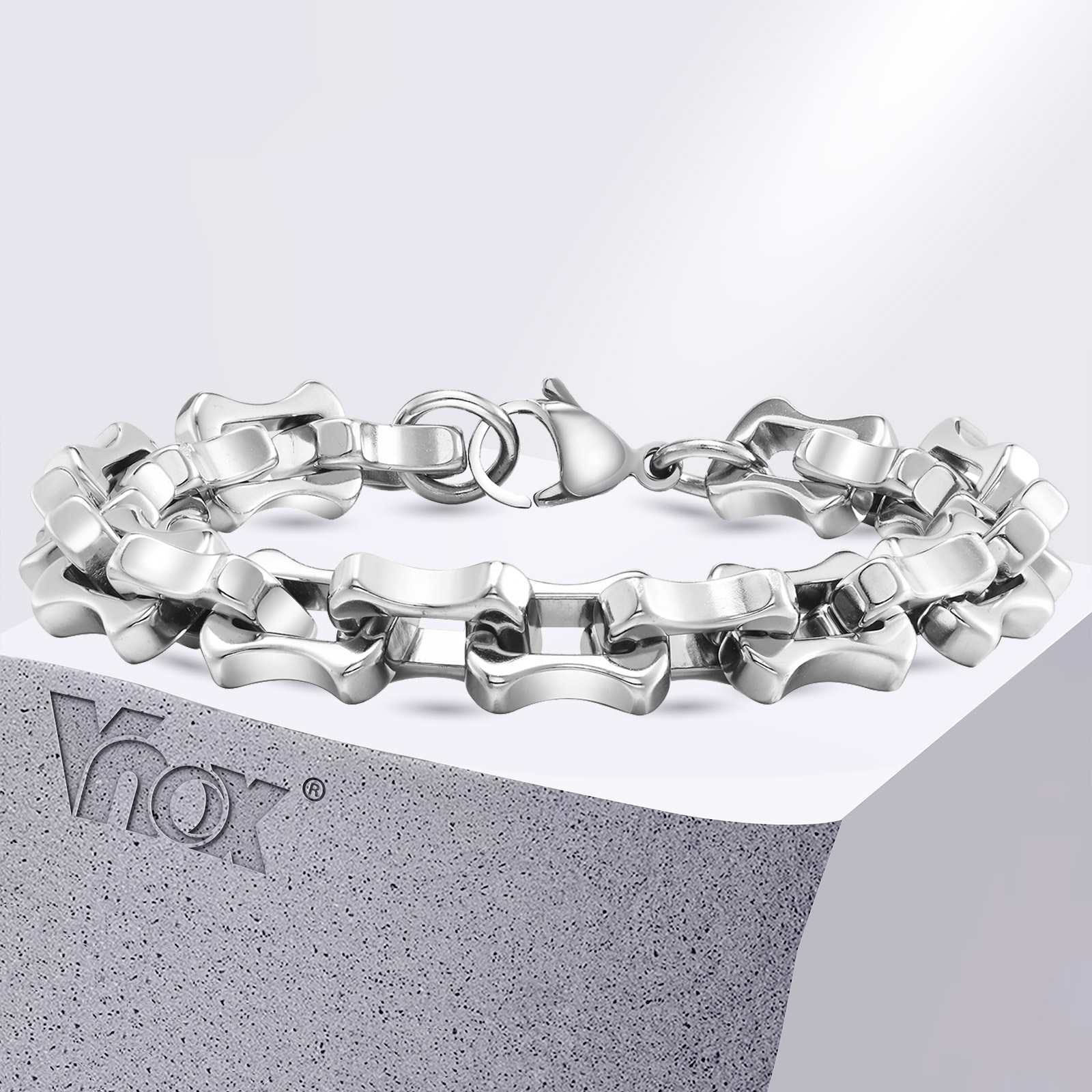 Ceramic Link Bracelet - Vnox gelang rantai pria tebal berat,