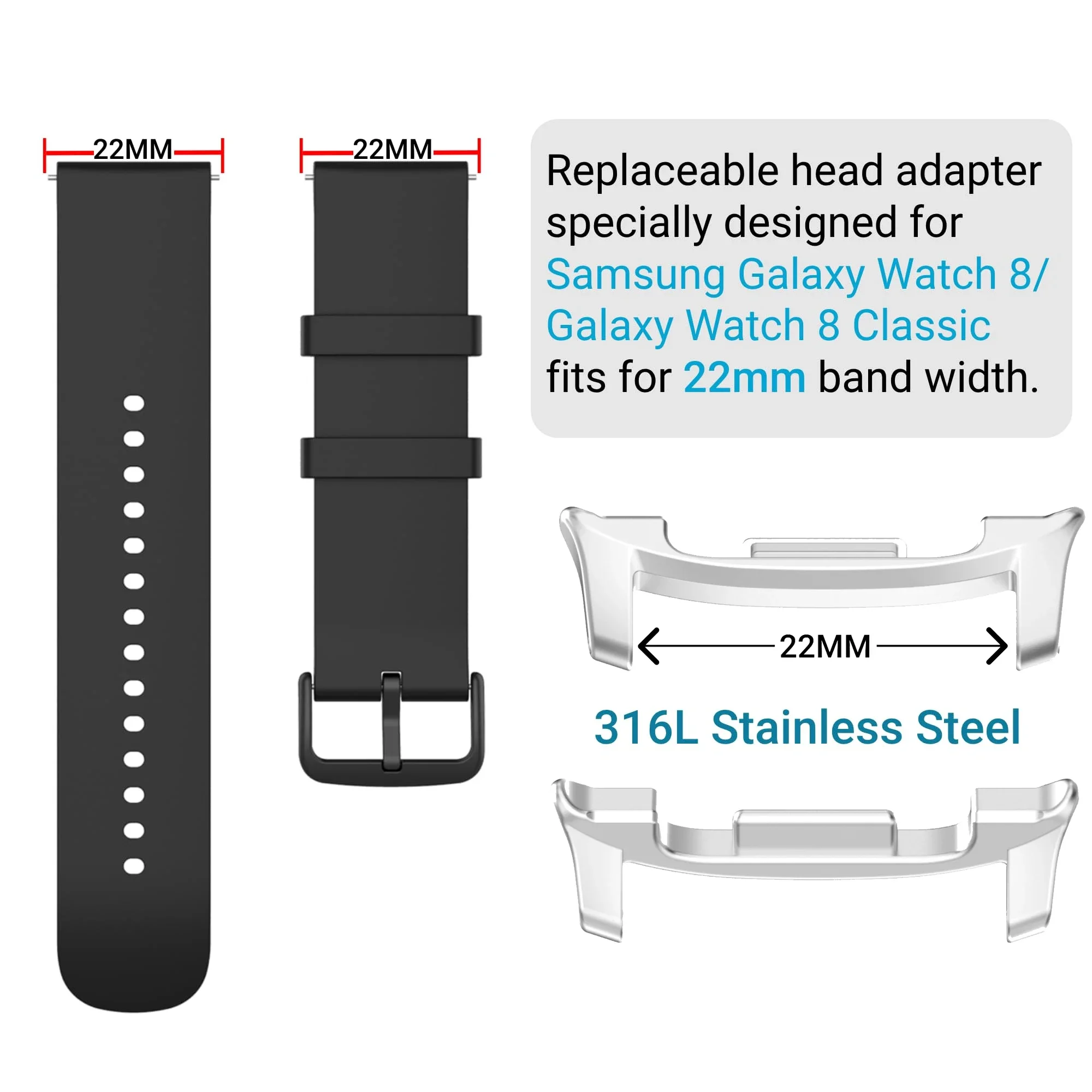 2 Buah Adaptor Jam Tangan Baja - Watch Band Connector ulasan dan harga