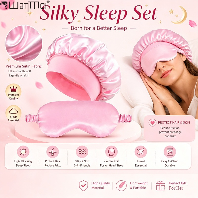    Set Masker Tidur Satin Bon - Milanaise Mesh Band ulasan dan harga