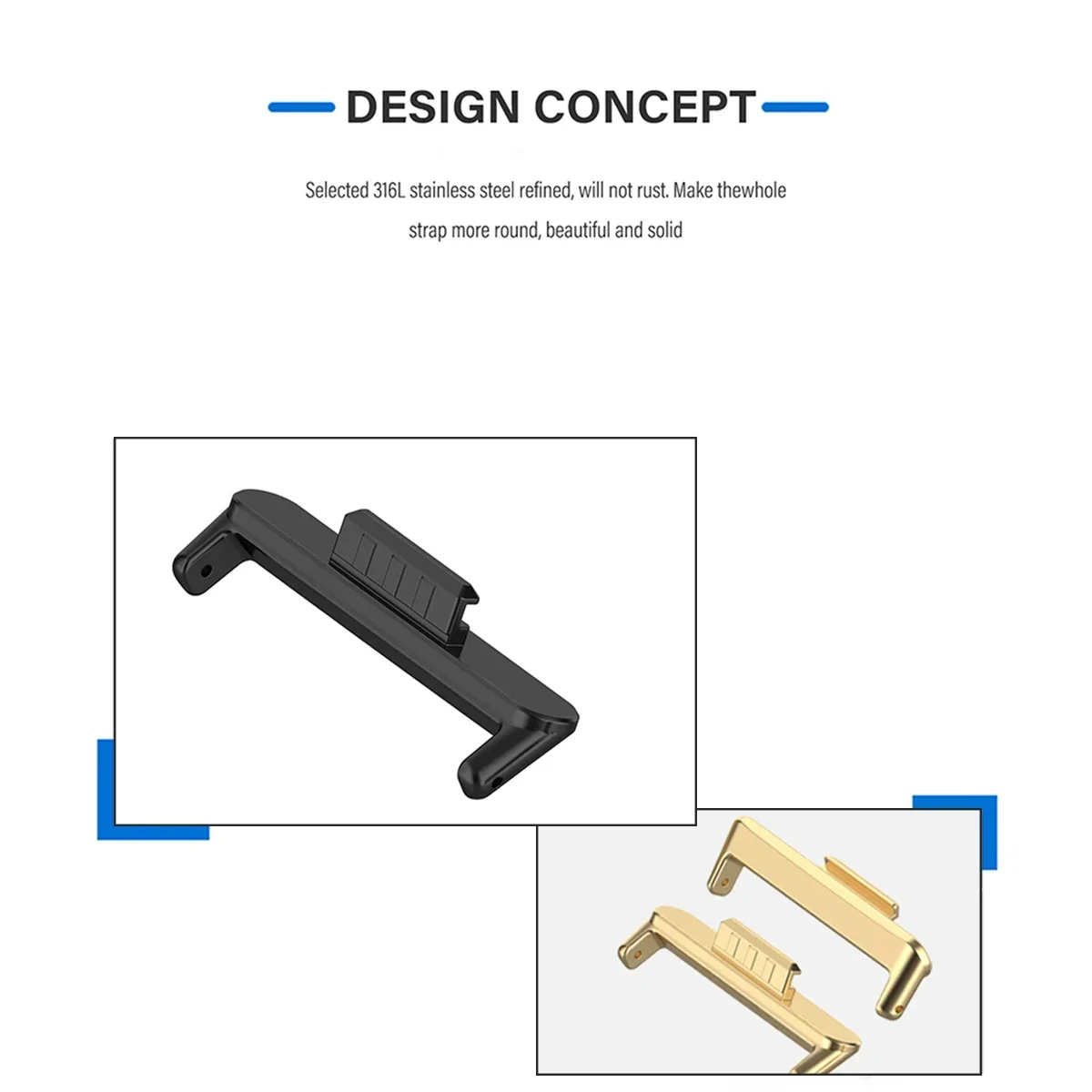 Adaptor 20mm 22mm 1 Pasang unt - Watch Band Connector ulasan dan harga