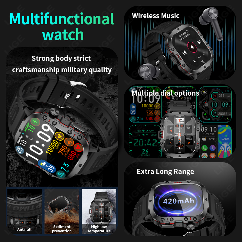 LIGE jam tangan pintar luar ru - Smartwatch Face ulasan dan harga
