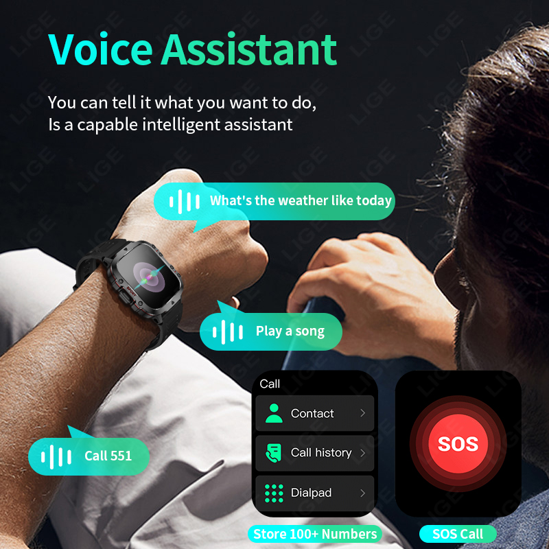 LIGE jam tangan pintar luar ru - Smartwatch Face ulasan dan harga