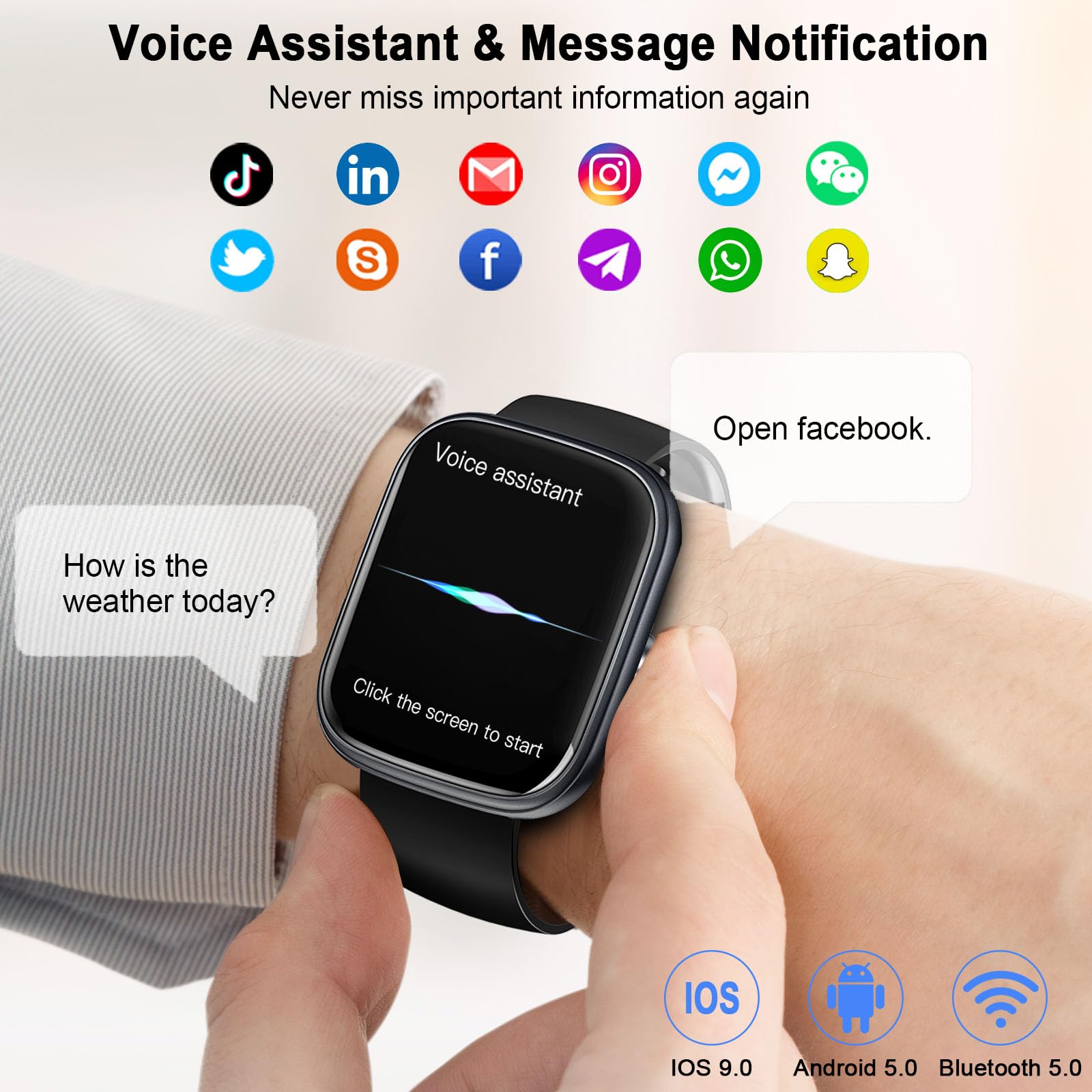 Jam tangan pintar, jam tangan  - Smartwatch Face ulasan dan harga