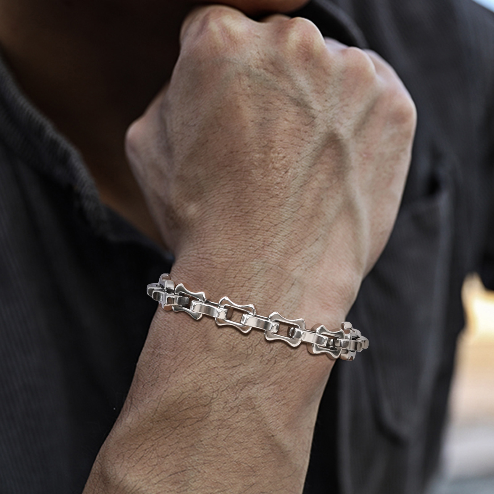 Vnox gelang rantai pria tebal  - Ceramic Link Bracelet ulasan dan harga